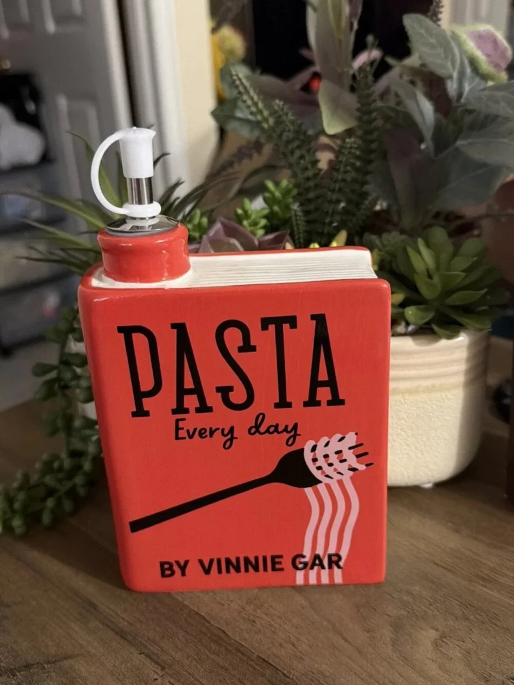 the spring shop Red Pasta Cookbook Cooking Oil Dispenser - NEW